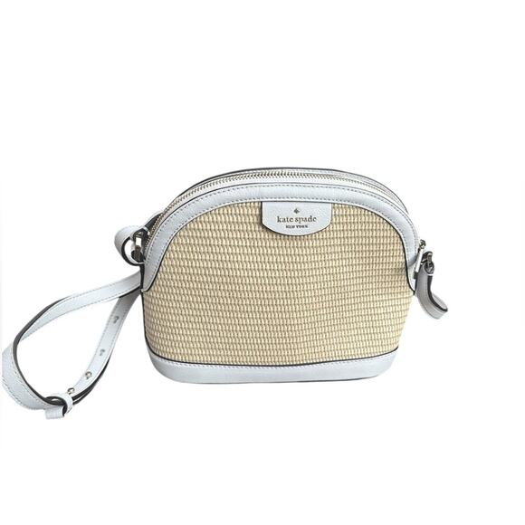 Kate Spade X-LargeDome Crosdbodysylvia straw whitedove nwt